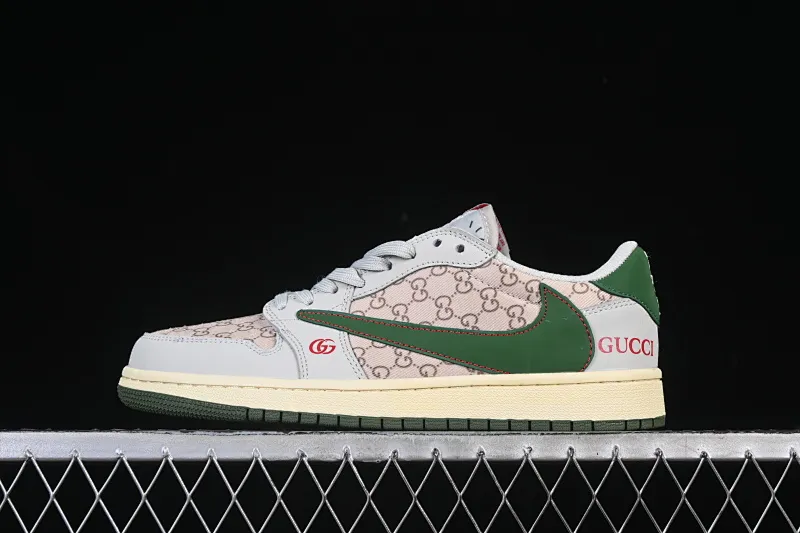 All categories Air Jordan Jordan series basketball shoes Air Jordan 1 Low High-end customized low-top sneakers Travis Scott x Fragment Design x Air Jordan 1 Low OG SP AJ1 Joe 1 Gucci joint pattern green and brown low-top cultural casual sneakers DZ5899-001